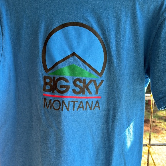 Champion Authentic Athletic Apparel Blue Short Sleeves Tee Big Sky Montana Men S - Picture 4 of 16